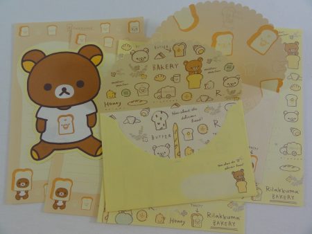 Cute Kawaii San-X Rilakkuma Letter Sets - 2017 Bakery Bread - Stationery Writing Paper Envelope Sale