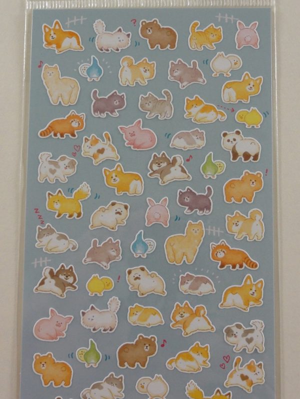 Cute Kawaii Mind Wave Dog Cat Bear Bird Pig Racoon Fox Panda Hamsters Llama Sticker Sheet - for Journal Planner Craft For Discount