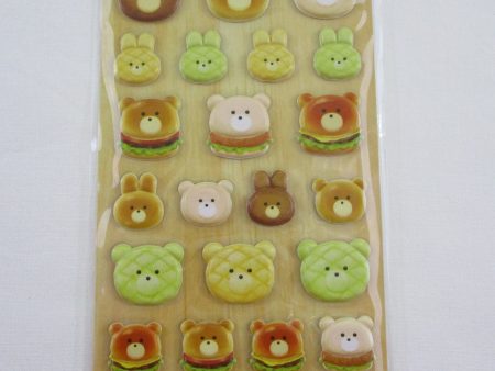 Cute Kawaii MW - Animals Sweets Factory Series - Warm Bread Burger Puffy Sponge Sticker Sheet Online now