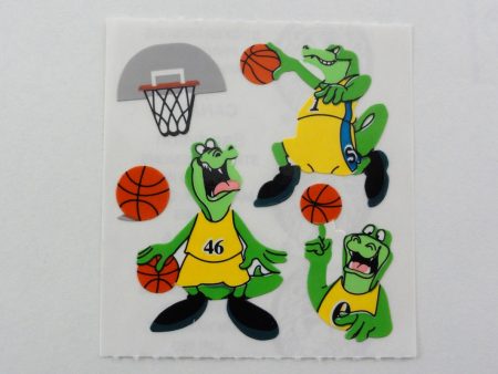 Sandylion Animal Sport Crocodile Basketball Sticker Sheet   Module - Vintage & Collectible Discount