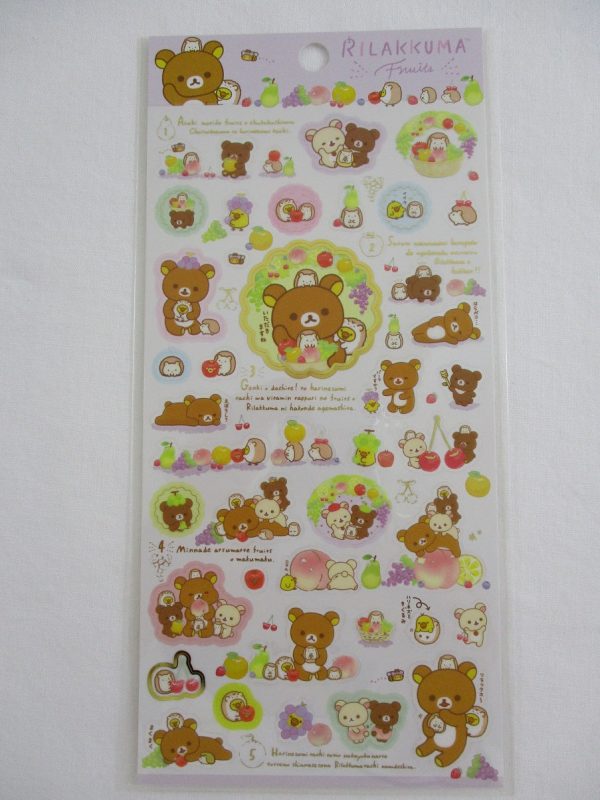 Cute Kawaii San-X Rilakkuma Bear Fruits Sticker Sheet 2020 - A - for Planner Journal Scrapbook Craft Online