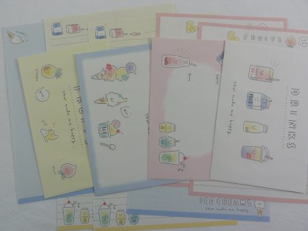 Cute Kawaii Kamio Drinks Fruits Ice Creams Letter Sets - Stationery Writing Paper Envelope Penpal Online now