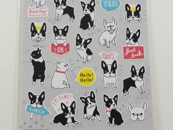 Cute Kawaii Mind Wave Dogs Puppies Bulldog Sticker Sheet - for Journal Planner Craft Supply