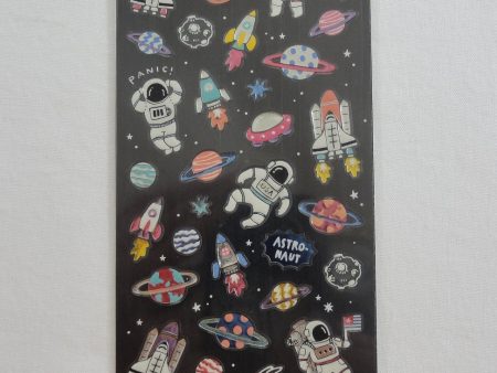 Cute Kawaii Mind Wave Space Planet Astronaut Stars Comet Universe Sticker Sheet - for Journal Planner Craft Scrapbook Organizer Calendar Notebook on Sale