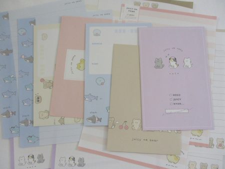 Cute Kawaii Kamio Juicy Na Bear Cherry Pome Neko Cat Shark Letter Sets - Stationery Writing Paper Envelope Supply