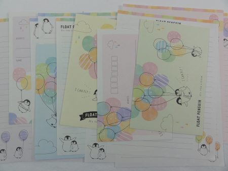 Crux Penguin and Balloons Letter Sets - Stationery Writing Paper Envelope Supply