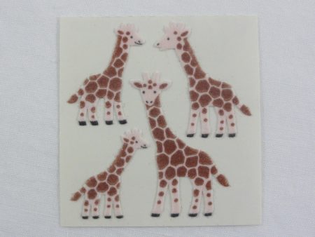 Sandylion Giraffe Fuzzy Sticker Sheet   Module - Vintage & Collectible on Sale