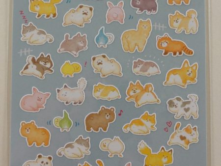 Cute Kawaii Mind Wave Dog Cat Bear Bird Pig Racoon Fox Panda Hamsters Llama Sticker Sheet - for Journal Planner Craft For Discount