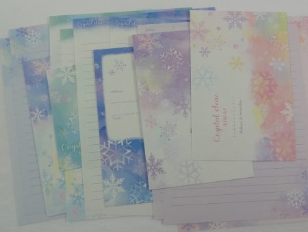 Crux Crystal Clear Snow Letter Sets - Stationery Writing Paper Envelope Discount