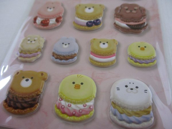 Cute Kawaii MW - Animals Sweets Factory Series - Cream Puff Puffy Sponge Sticker Sheet For Cheap