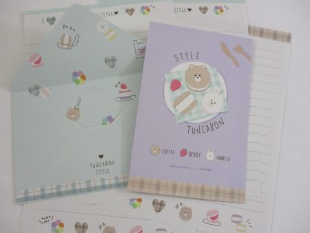 Cute Kawaii Q-Lia Macaroon Bear Rabbit Berry Letter Sets - Writing Paper Envelope Stationery on Sale