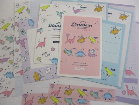 Cute Kawaii Q-Lia Happy Dino Dinosaur Letter Sets - Stationery Writing Paper Envelope Penpal For Cheap