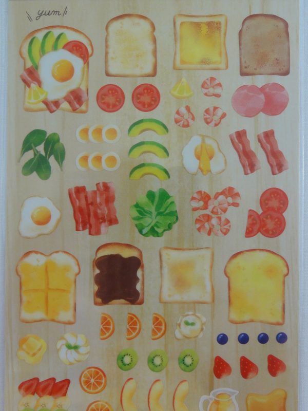 Cute Kawaii Mindwave Food Create Your Own Custom Kitchen Sticker Sheet - A - Sandwich Breakfast - for Journal Planner Craft on Sale