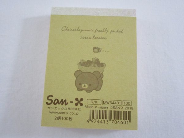 Cute Kawaii San-X Rilakkuma Bear Strawberry Mini Notepad   Memo Pad - B - Stationery Writing Message Online