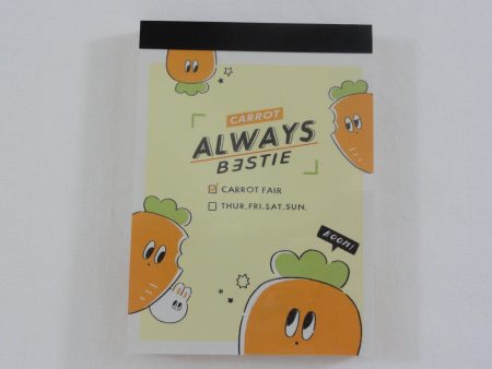 Cute Kawaii Kamio Carrot Healthy Bestie Mini Notepad   Memo Pad - Stationery Design Writing Collection Fashion