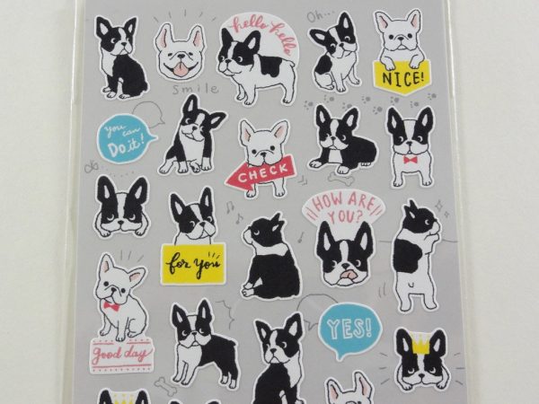 Cute Kawaii Mind Wave Dogs Puppies Bulldog Sticker Sheet - for Journal Planner Craft Supply