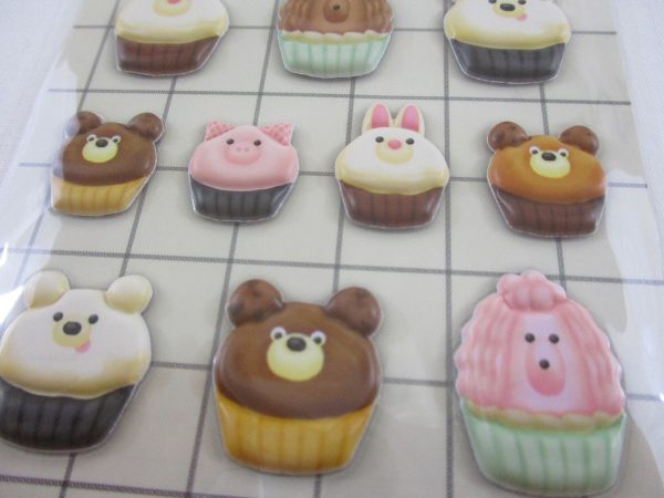 Cute Kawaii MW - Animals Sweets Factory Series - Brownie Muffins Puffy Sponge Sticker Sheet Online