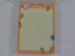 Cute Kawaii Crux Carrot Rabbit Usachan Mini Notepad   Memo Pad - Stationery Design Writing Collection Cheap