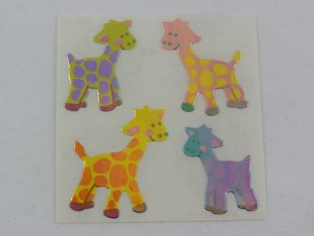 Sandylion Baby Giraffe Pearly   Opalescent Sticker Sheet   Module - Vintage & Collectible Cheap