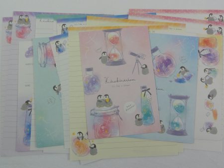 Crux Kirakirarium Penguin Star Watch Letter Sets - Stationery Writing Paper Envelope Supply