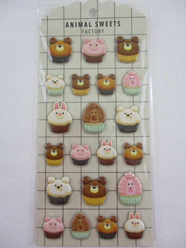 Cute Kawaii MW - Animals Sweets Factory Series - Brownie Muffins Puffy Sponge Sticker Sheet Online