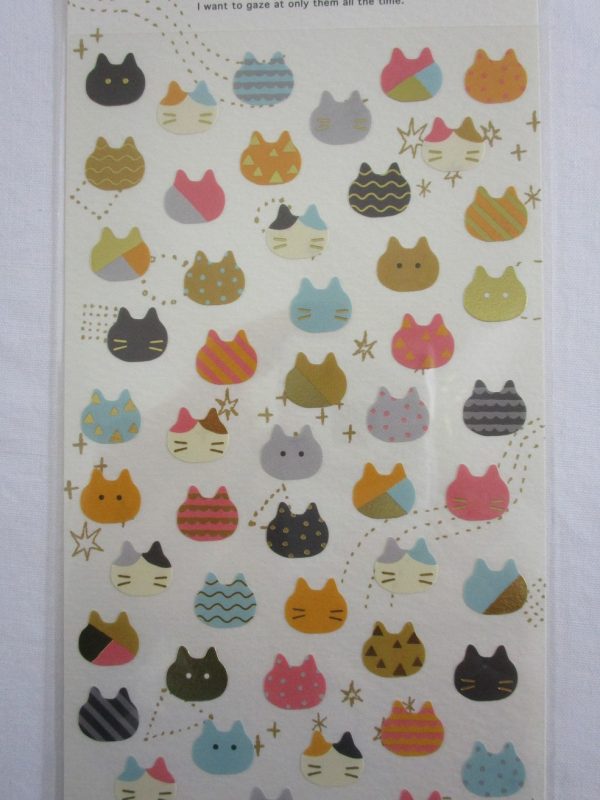 Cute Kawaii Mind Wave Cat Kitten Sticker Sheet - for Journal Planner Craft Scrapbook Notebook Organizer Supply