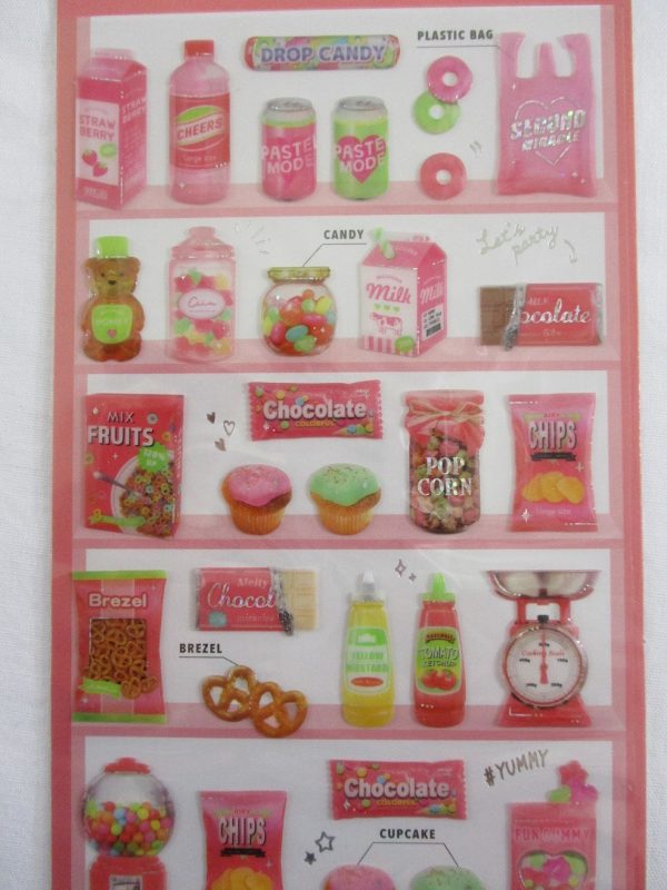 Cute Kawaii Crux Pick Me Sticker Sheet - Red - Market Pantry Strawberry Milk Pretzel Candy - for Journal Planner Craft Online Hot Sale