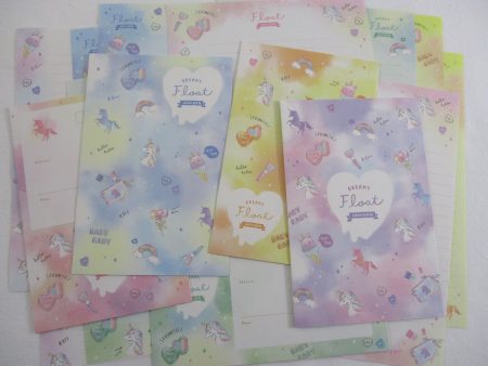 Cute Kawaii Crux Dreamy Float Unicorn Letter Sets Stationery - writing paper envelope Hot on Sale