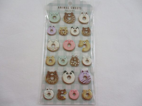 Cute Kawaii MW - Animals Sweets Factory Series - Donuts Puffy Sponge Sticker Sheet Hot on Sale