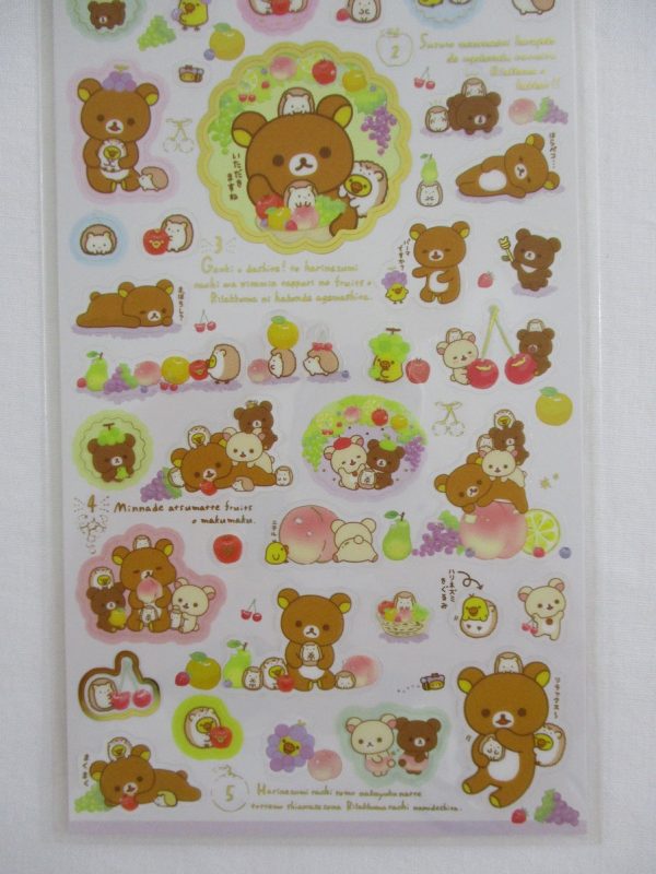 Cute Kawaii San-X Rilakkuma Bear Fruits Sticker Sheet 2020 - A - for Planner Journal Scrapbook Craft Online