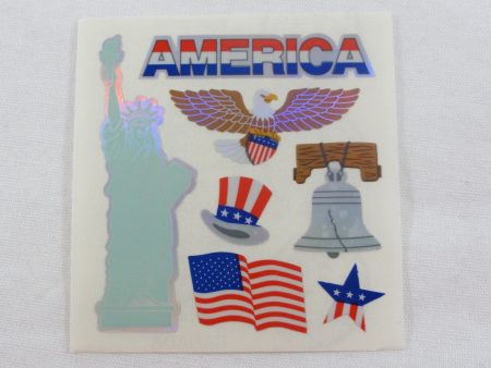 Sandylion America Flag Symbols Shiny Sticker Sheet   Module - Vintage & Collectible Hot on Sale