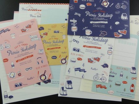 Cute Kawaii Crux Picnic Holiday Letter Sets - Stationery Writing Paper Envelope Penpal Cheap