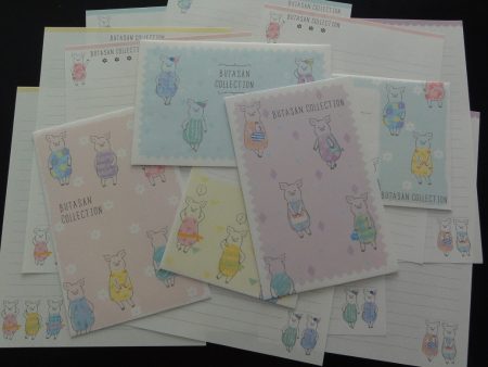 Kawaii Cute Crux Pig Piggy Butasan Collection Letter Sets For Cheap