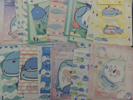 z San-X Jinbesan Whale Letter Paper + Envelope Theme Set - C Supply