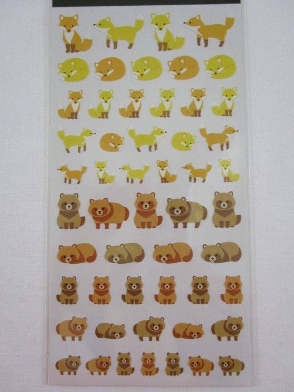 Cute Kawaii MW BonBon Series - Fox Raccoon Sticker Sheet - for Journal Planner Craft For Sale