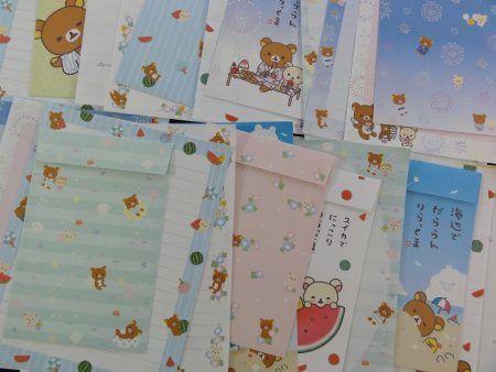 z San-X Rilakkuma Beach Summer Letter Paper + Envelope Theme Set Hot on Sale