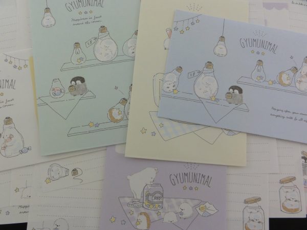 Kawaii Cute Crux Gyumunimal Penguin Letter Sets - B - Stationery Writing Paper Envelope Penpal on Sale