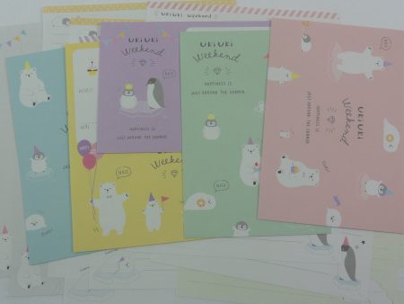 Crux Bear and Penguin Uki Weekend Letter Sets - Stationery Writing Paper Envelope Sale