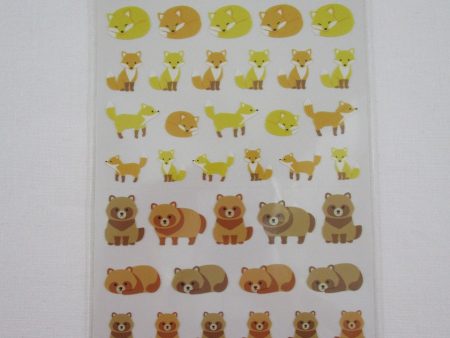 Cute Kawaii MW BonBon Series - Fox Raccoon Sticker Sheet - for Journal Planner Craft For Sale