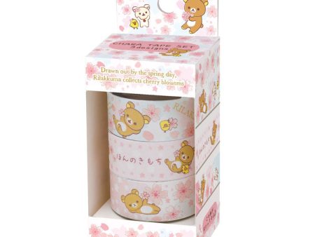 z Cute Kawaii San-X Rilakkuma Sakura Cherry Blossom Washi Deco Tape Set - B - for Scrapbooking Journal Planner Craft For Sale