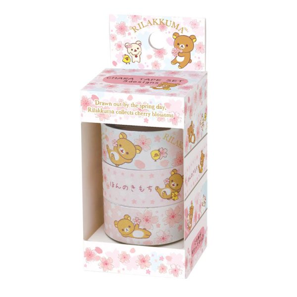 z Cute Kawaii San-X Rilakkuma Sakura Cherry Blossom Washi Deco Tape Set - B - for Scrapbooking Journal Planner Craft For Sale